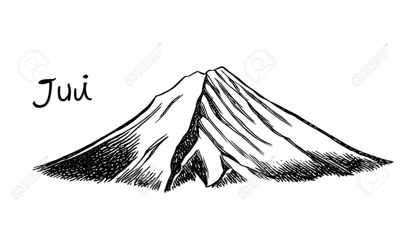 Pico de montaña dibujado a mano