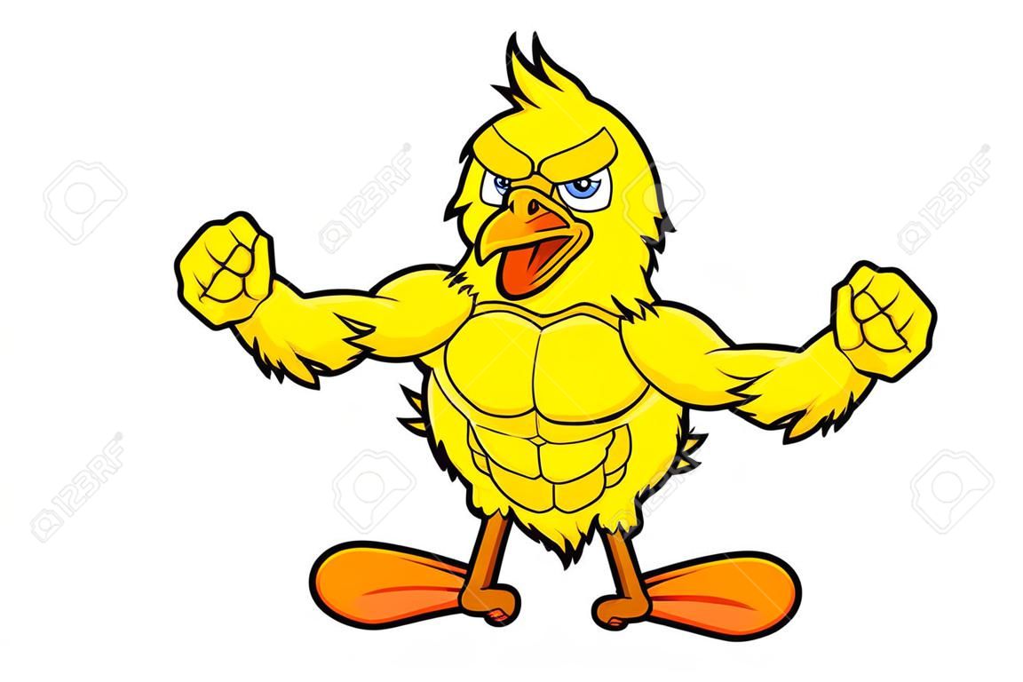 Vector cartoon illustration of the chicken beast. Isolated on a white background.