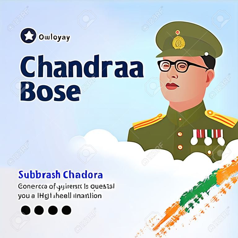 Subhash chandra bose jayanti banner design template.