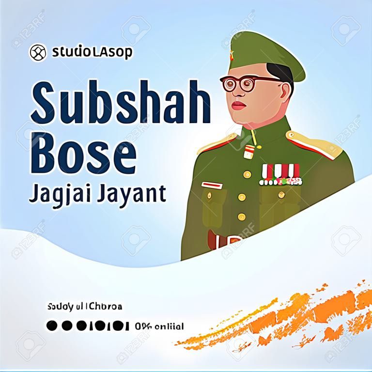 Subhash chandra bose jayanti banner design template.
