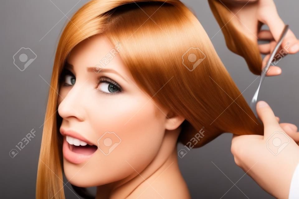 Woman not ready to get her hair cut short