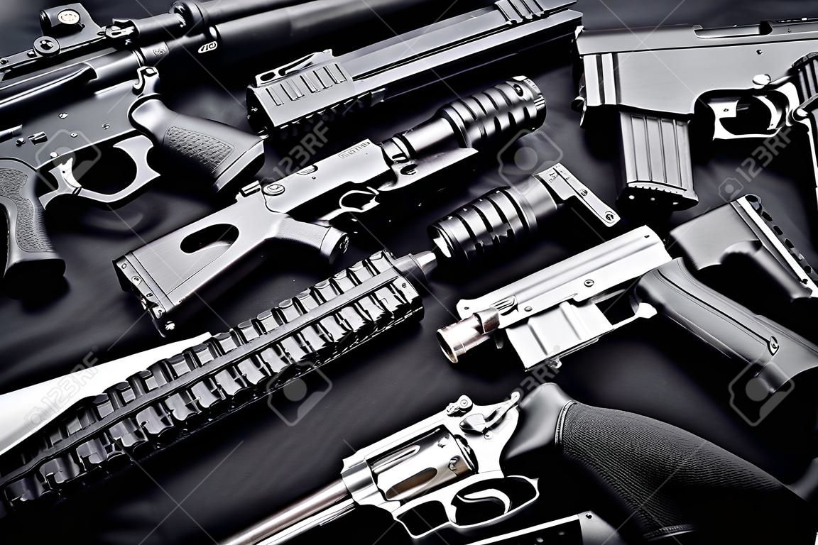 Moderne Waffe, schwarzer Hintergrund
