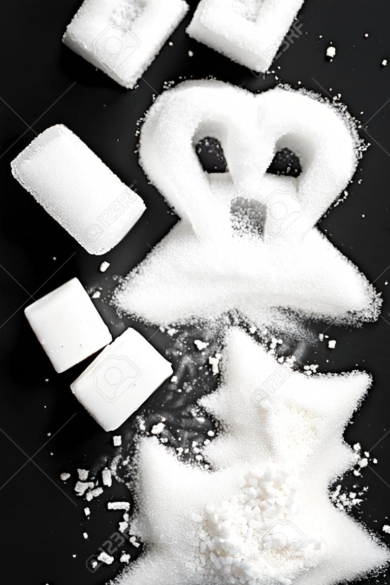 unhealthy white sugar concept