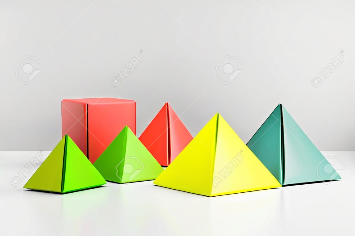 Abstract colorful geometrical background close up soft focus