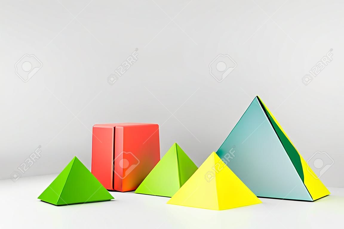 Abstract colorful geometrical background close up soft focus