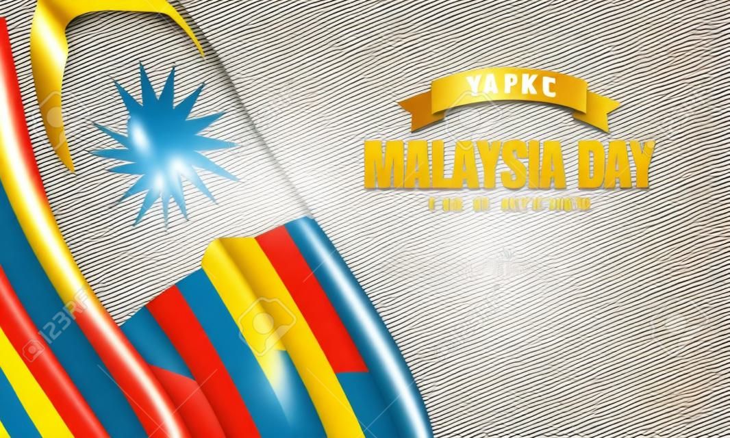 Malaysia Day Background Design. Banner, Poster, Cartão de saudação. Ilustração vetorial.