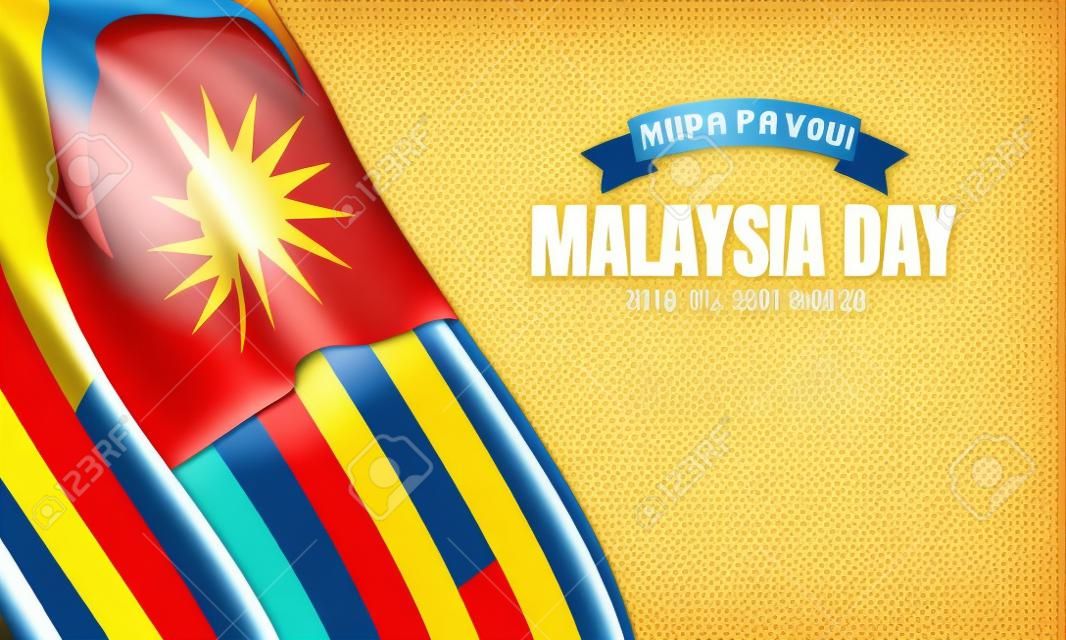 Malaysia Day Background Design. Banner, Poster, Cartão de saudação. Ilustração vetorial.