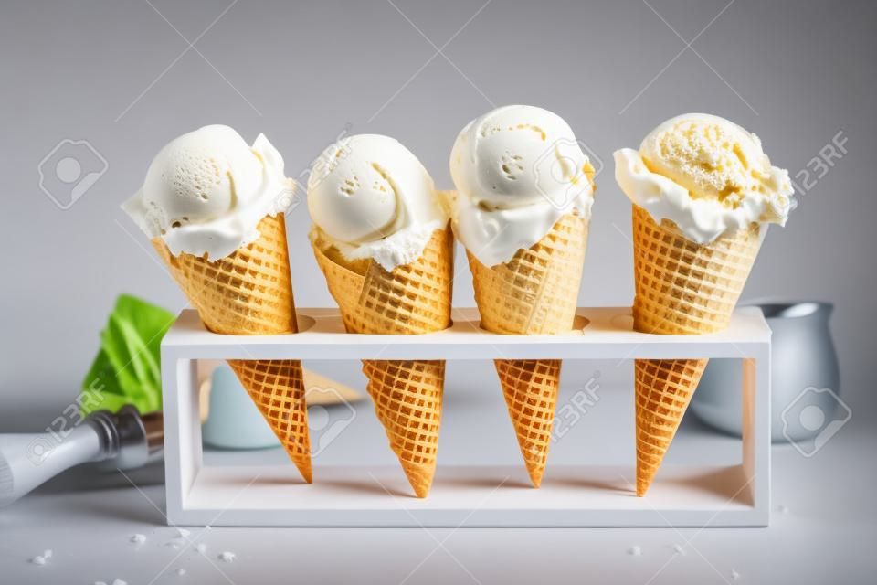 variedad de conos de helado