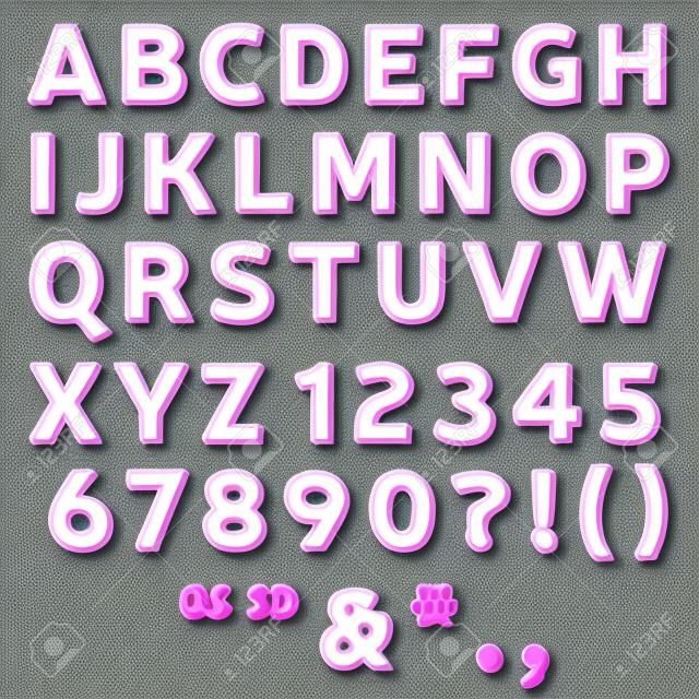 pink polka dot font collection,sweet 3d alphabet