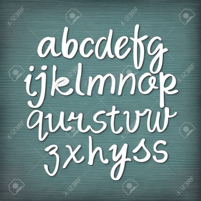 Vector Pastel or Charcoal Style Hand Drawn Alphabet Font. Calligraphy alphabet on a white background