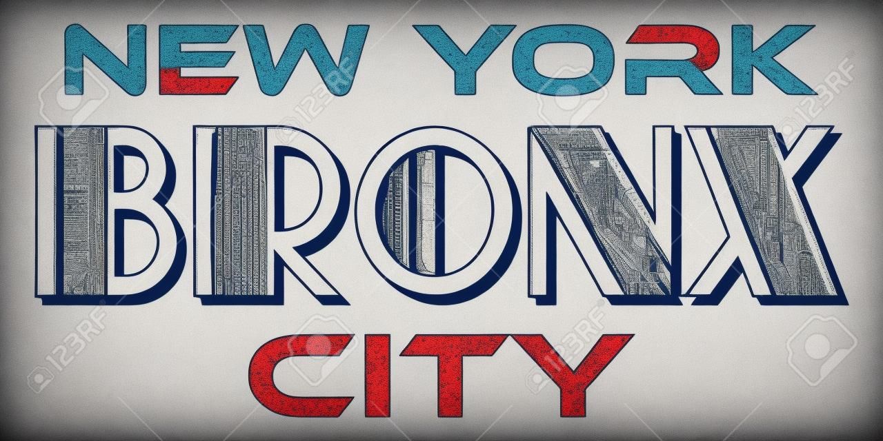 Bronx New York City Urban Typography for Silk Screen Print Apparel Modern Design.