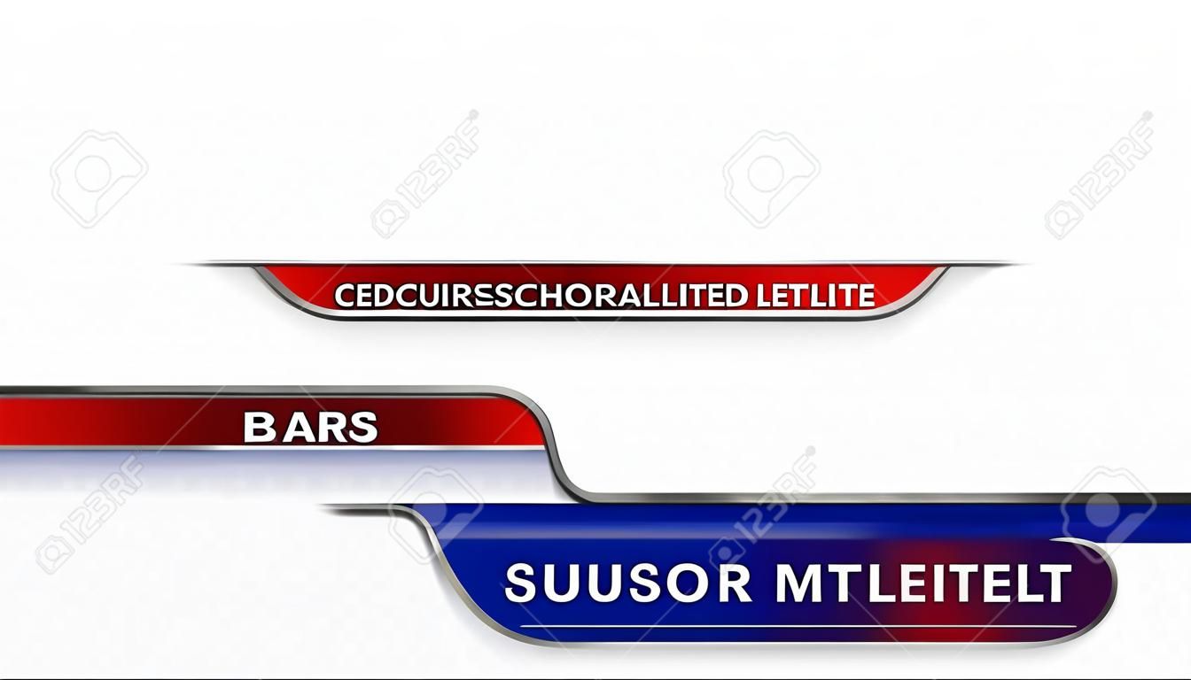 Tv news bars for Video headline title or lower third template. Vector illustration.