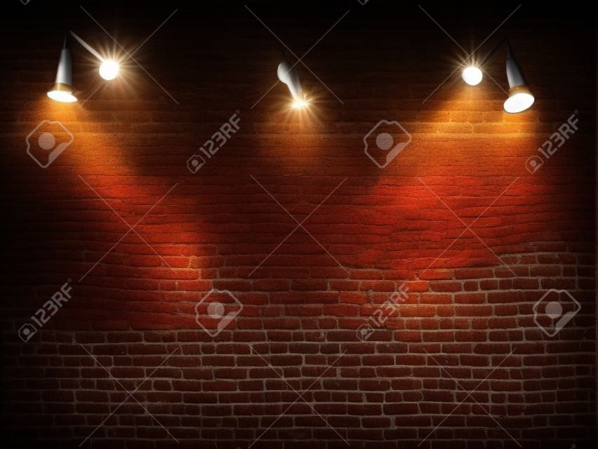 Spot light and brick background