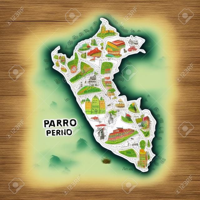 Mappa dei cartoni animati del Perù.