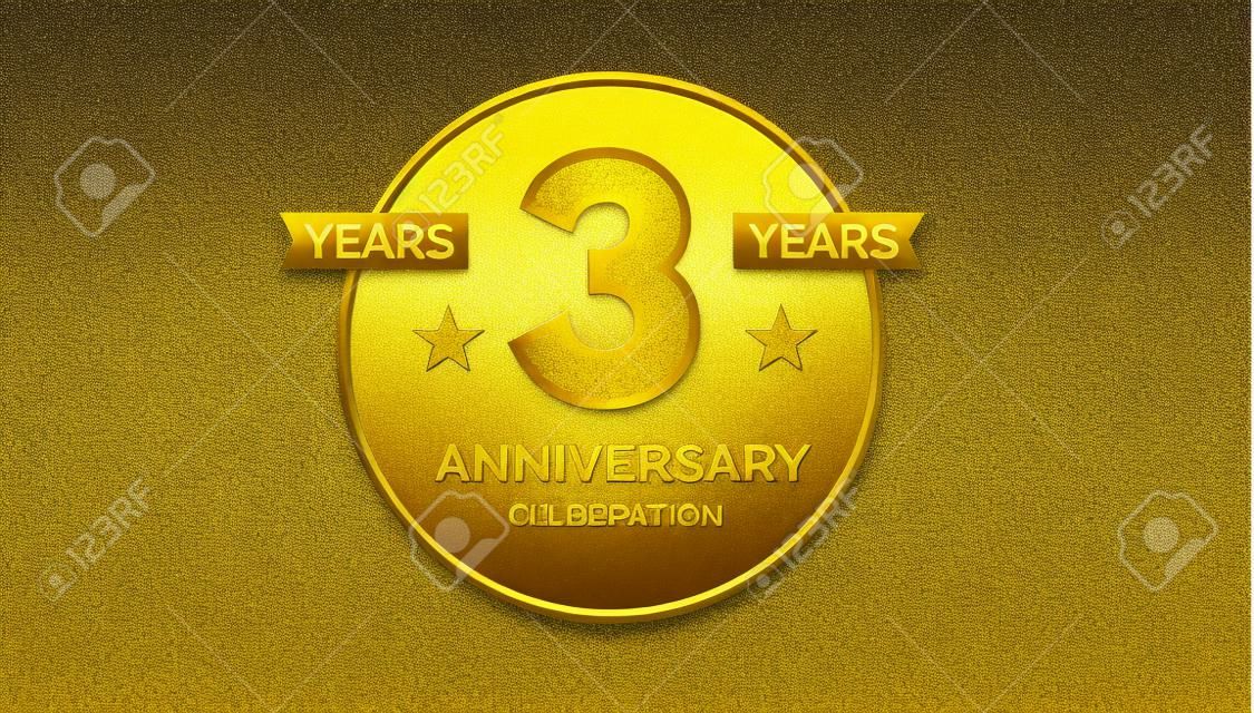 1 year anniversary celebration design template with gold glitter effect.
