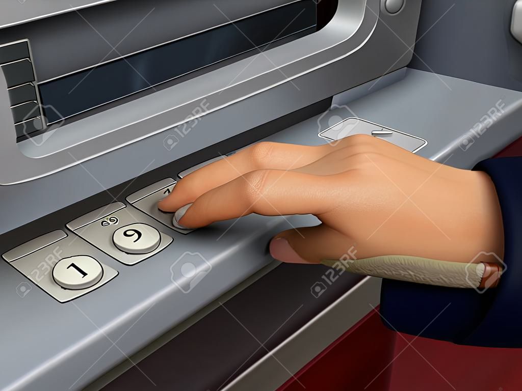 enter the secret code in the numeric keypad of the ATM to withdraw money
