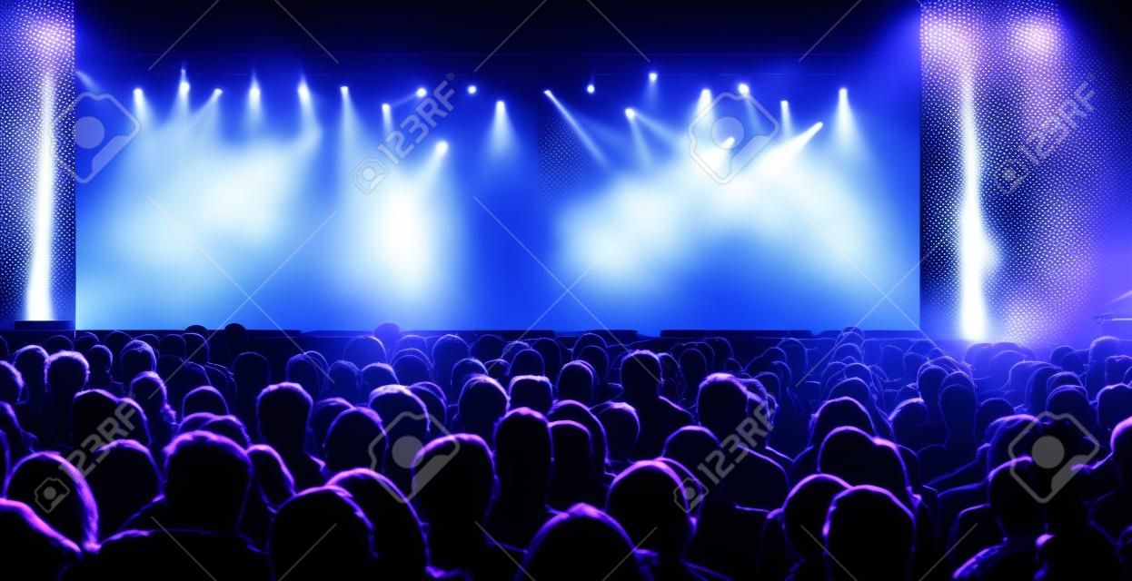 white panel during a concert with many people customizable at will