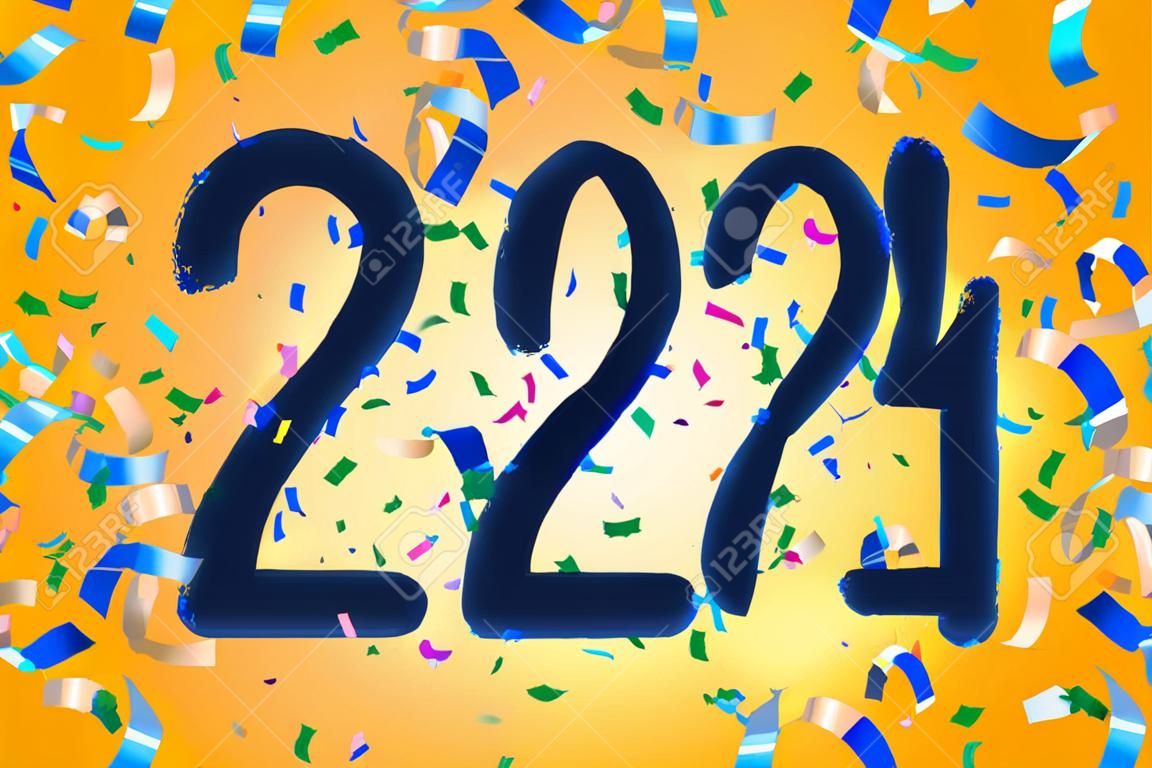 2024 Numéros Du Nouvel An 2024 Sur Fond De Conception Horizontale De  Confettis Bonne Année 2024 Banque D'Images et Photos Libres De Droits.  Image 207255713