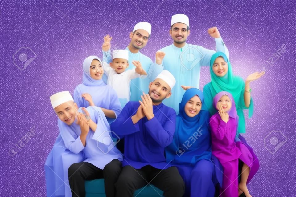 asian muslim family eid mubarak ramadan kareem