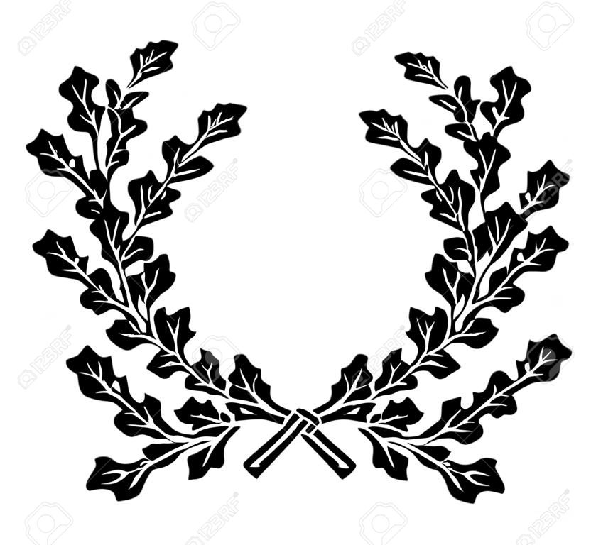 a simplified wreath made of oak leaves