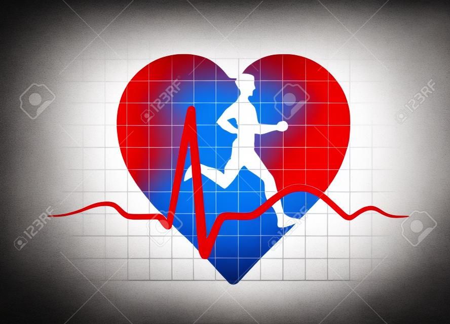 ilustración simbólica del deporte y la salud del corazón