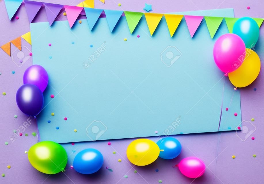 彩色气球生日卡