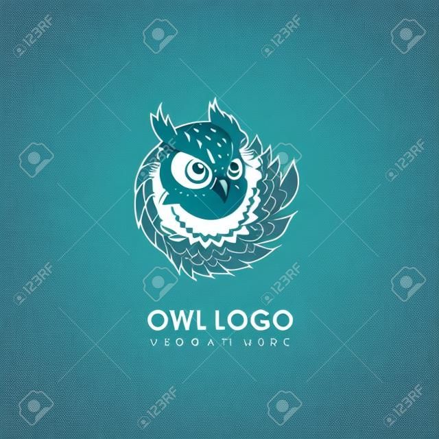 Modèle de logo de concept de hibou. Label pour entreprise ou organisation. Illustration vectorielle