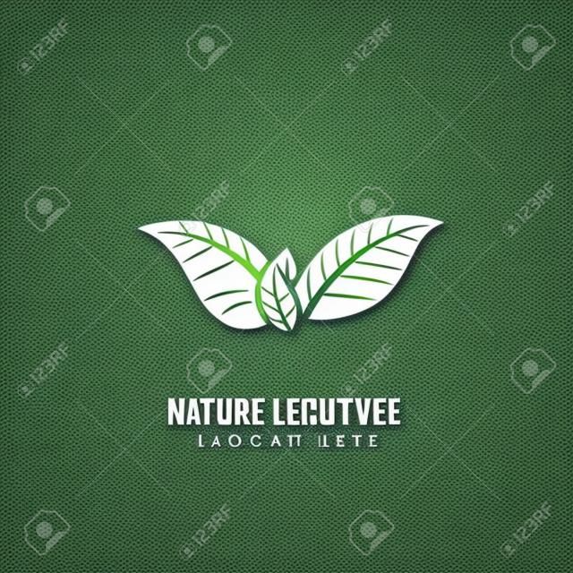 Nature leaves concept logo template. Label for natural products, eco culture, and other. Vector illustration
