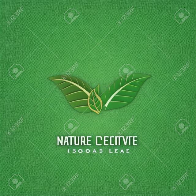 Nature leaves concept logo template. Label for natural products, eco culture, and other. Vector illustration