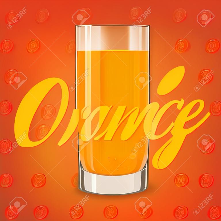 Vector image of fresh glass of orange juice