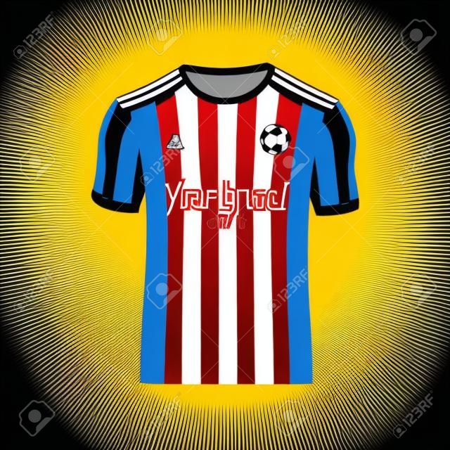 Vector illustration of football t-shirt template.