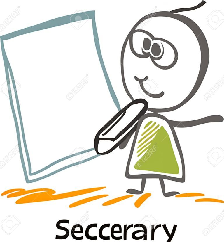 Secretary wrote in documents illustration