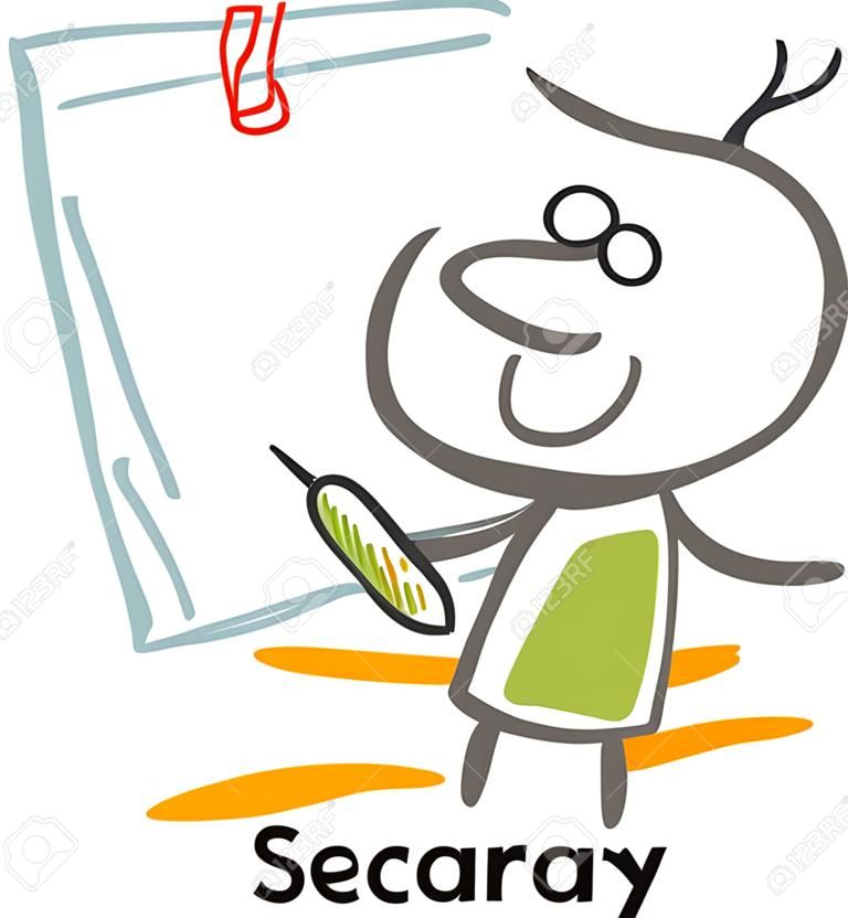 Secretary wrote in documents illustration