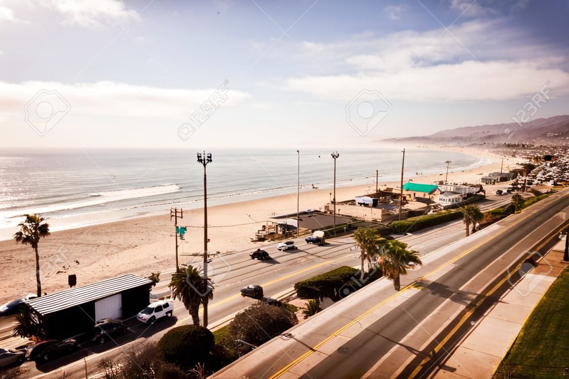 The Pacific Coast Highway as seen from Santa Monica in Los Angeles, California, USA