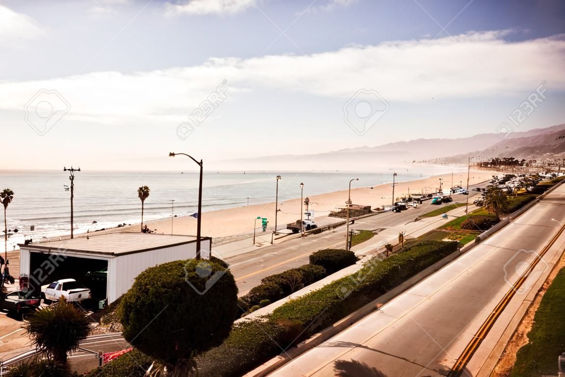 The Pacific Coast Highway as seen from Santa Monica in Los Angeles, California, USA