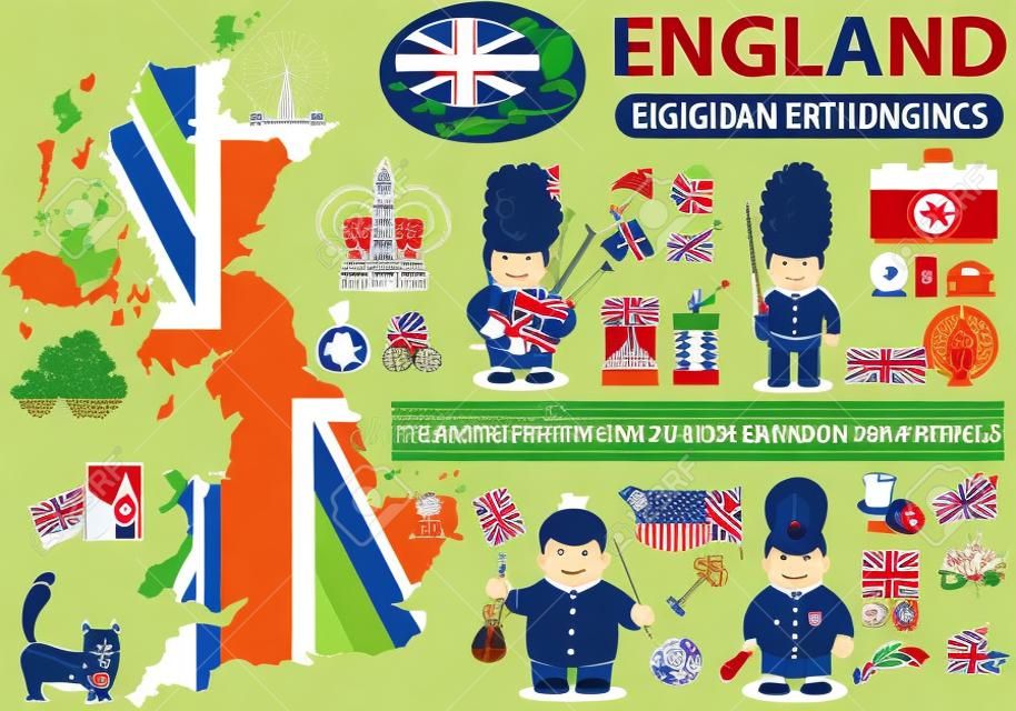 Anglia elementy infografiki, Londyn, Wielka Brytania ilustracji wektorowych.