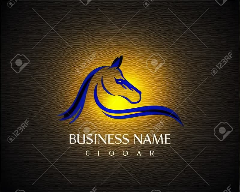 Progettazione di vettore di logo della siluetta della testa di cavallo