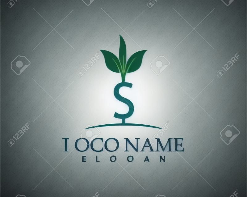 Bedrijfsfinanciering money plant logo sjabloon