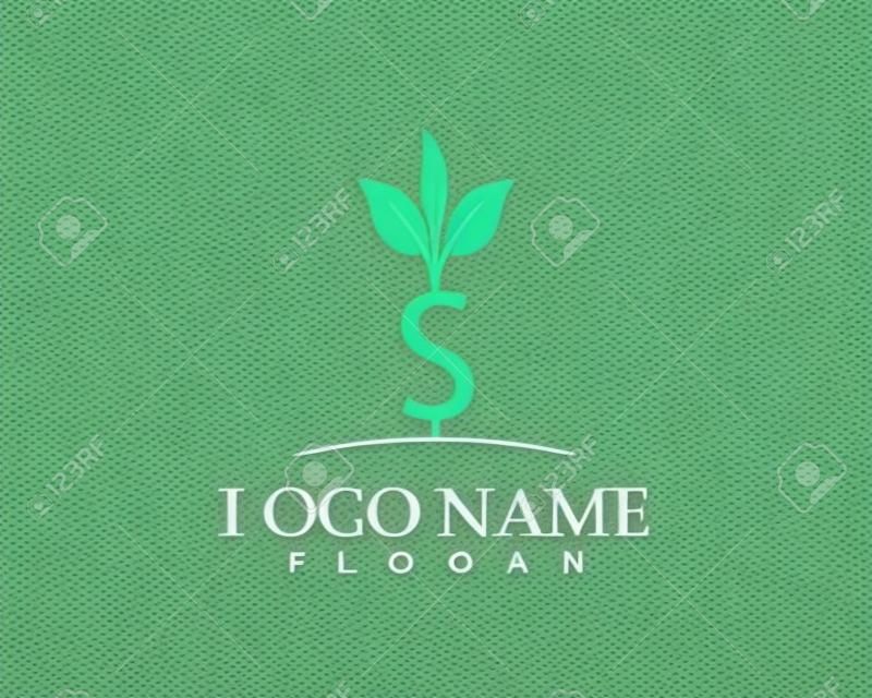 Modello di logo della pianta dei soldi di finanza aziendale