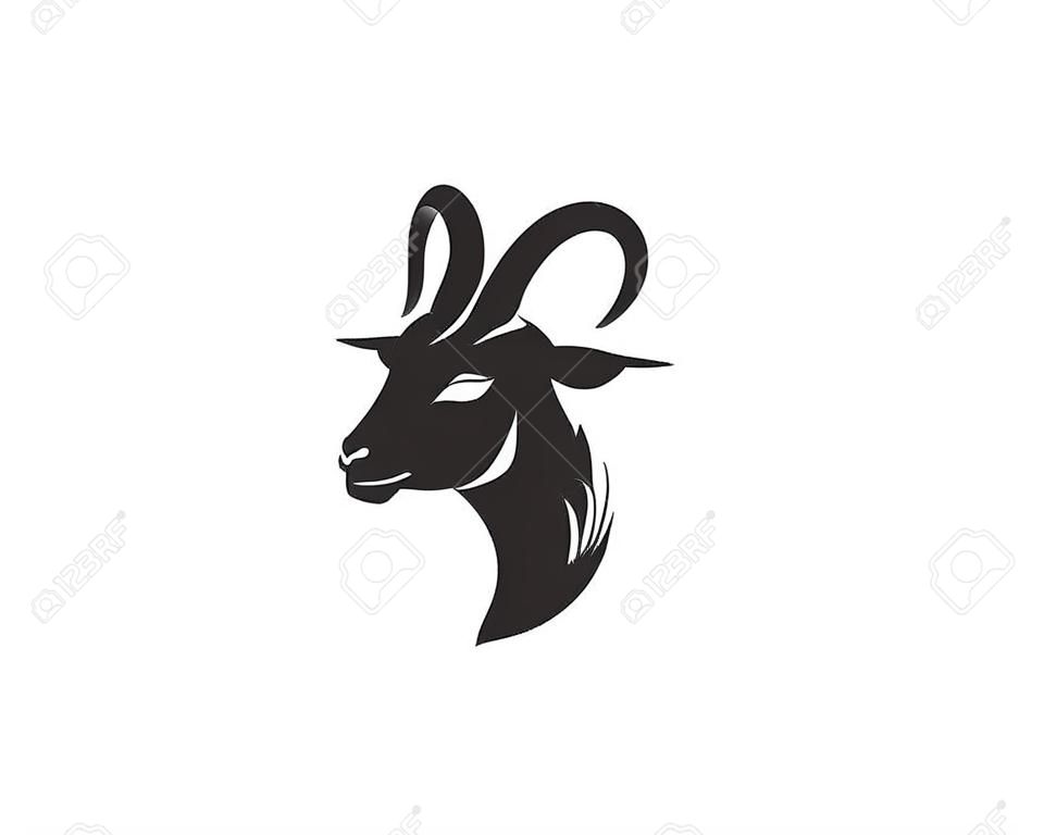 Ilustracja wektorowa logo głowa kozy