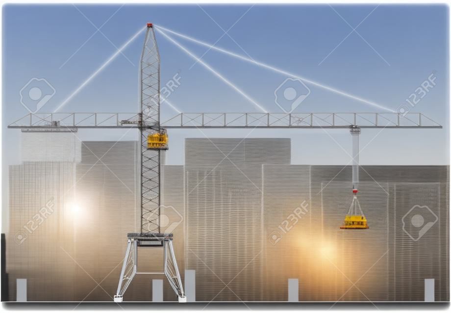 Tower cranes for industrial use / Tower crane building a high-rise buildings