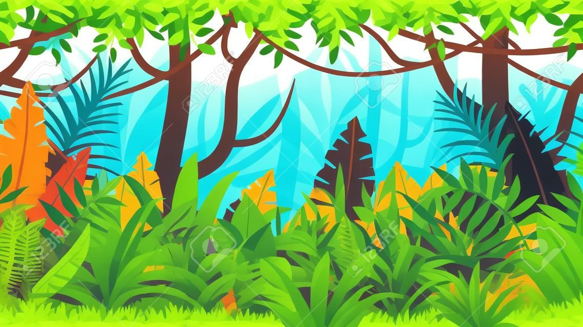 Dikişsiz doğa orman karikatür manzara
