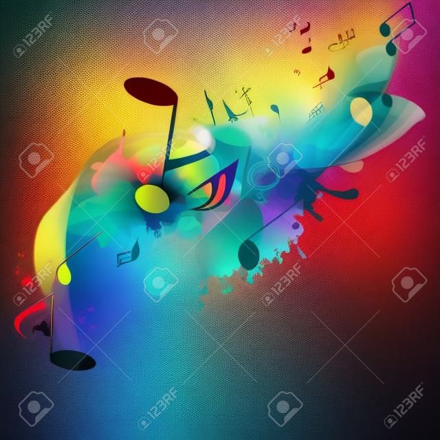 abstract musical background with notes