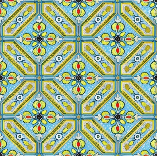 tile pattern, colorful decorative floral seamless background, beautiful ceramic wallpaper decor vector illustration