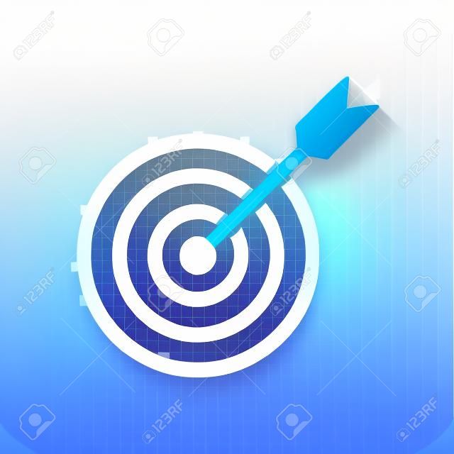 Target icon. White icon with shadow on transparent background