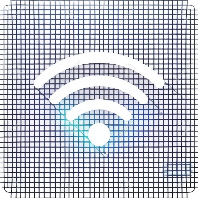 WiFi icon. White icon with shadow on transparent background