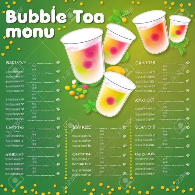 bubble tea menu graphic template