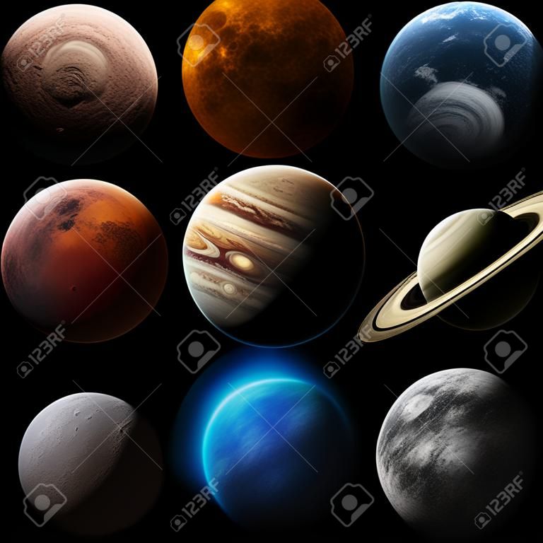 Hight quality solar system planets. 