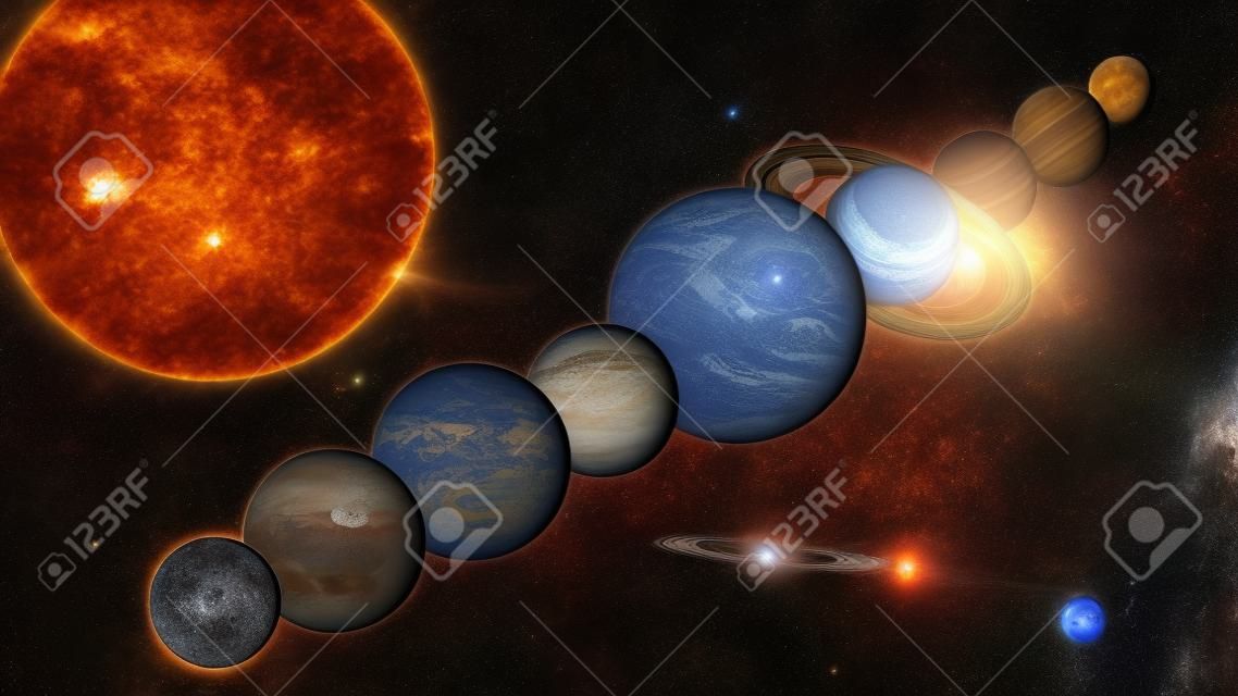 Hight quality solar system planets. Elements of this image furnished by NASA