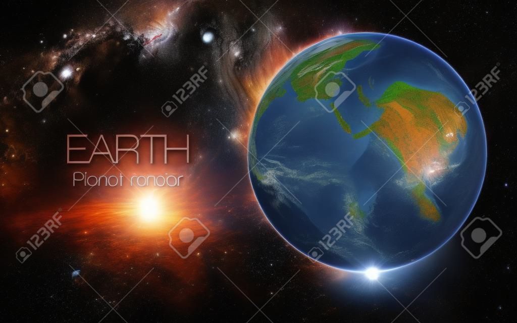 地球-高分辨率3D图像展示太阳系的行星